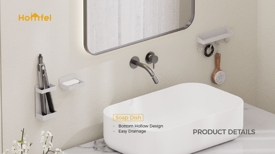 Wall Mounted Type Household Magnetic Attraction Shower Rack No Drilling Bathroom Hook