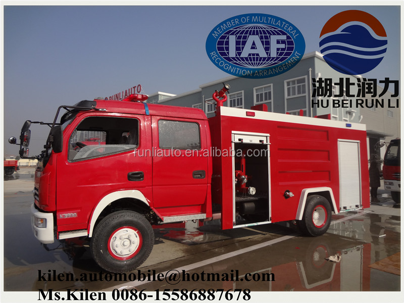 Double Cabin Fire Service Vehicle Euro 3 small fire truck Dongfeng 4x2