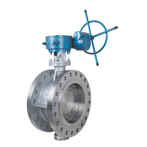 Triple Eccentric Offset Flanged Butterfly Valves Manual Worm Gearbox PN16 25 40 Cast Steel Ductile