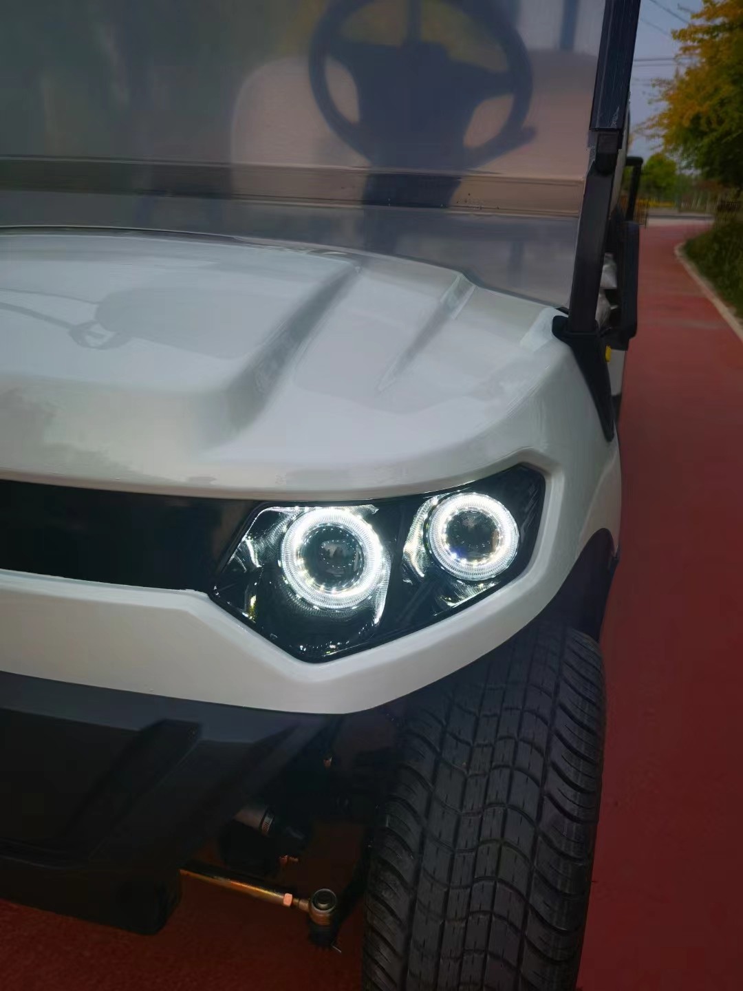 Customized Off Road White 6 Seaters Golf Cart With AC Motor 3.5 KW Lead Acid Battery