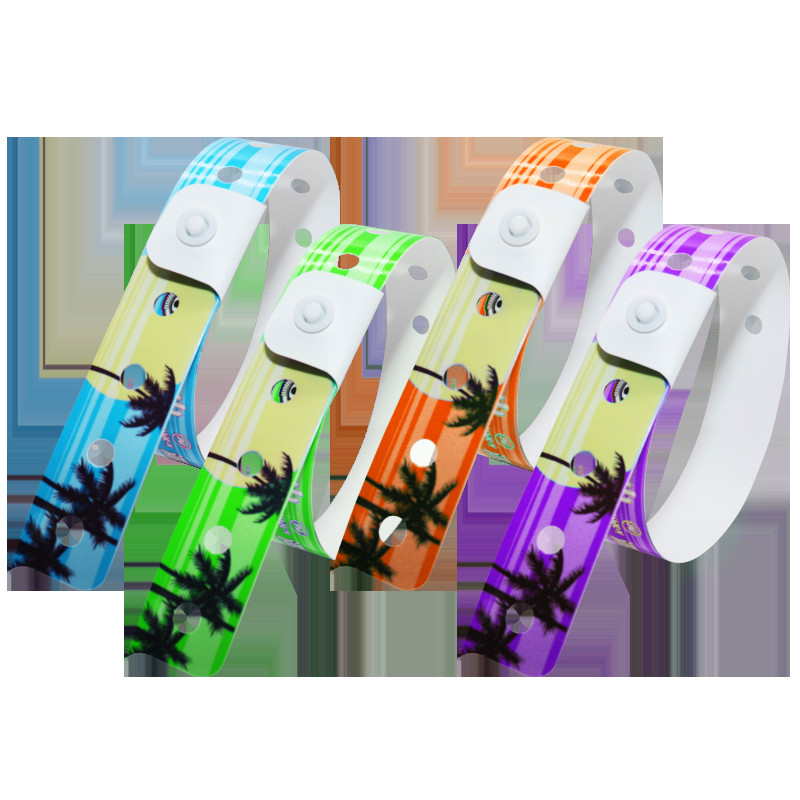 Plastic Vinyl Personalised Event Wristbands Secure Elastic Reflective