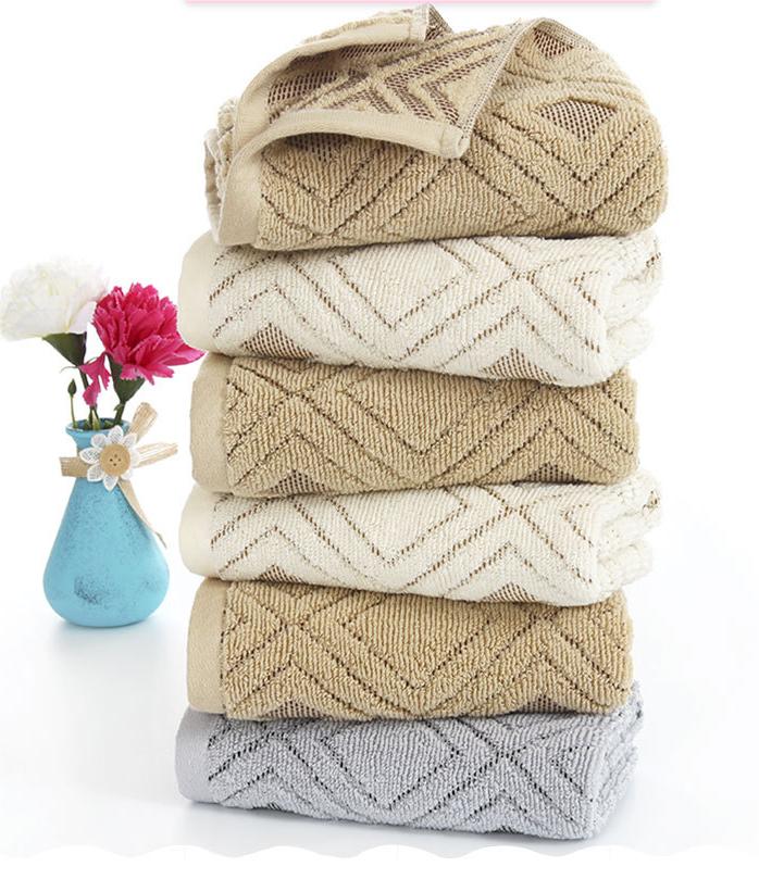 Thickened and Absorbent 100% Pure Cotton Face Towel 34*74cm for Household Adult Shower