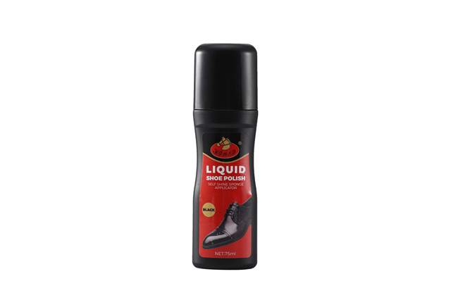 Premium Black Liquid Shoe Polish 75 Ml / 2.46 Fl. Oz. Instant Instant Leather Wax With Sponge Applicator Included