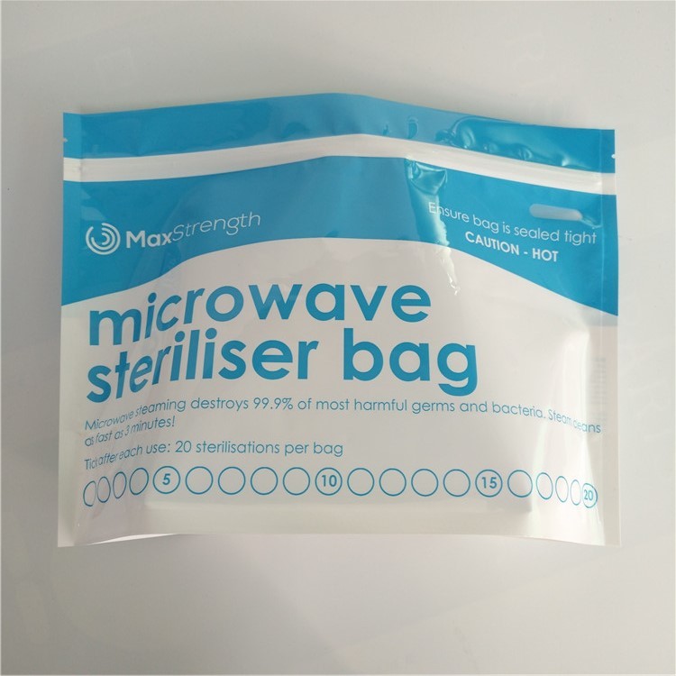 Microwave Steam Bottom Gusset Bags Glossy Stand Up Plastic Sterilizer Retort Pouch