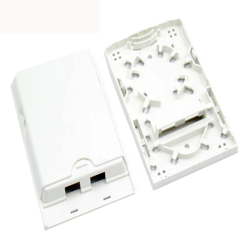 Rossette Fiber Optic Distribution Box Embedded Type 2 Port Outlet Panel ABS