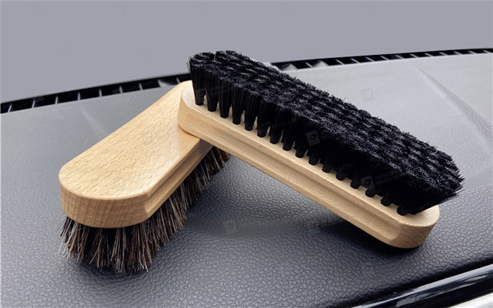 Horsehair Solid Beech Wood Handle Cleaning Brush 12x5.7x4cm