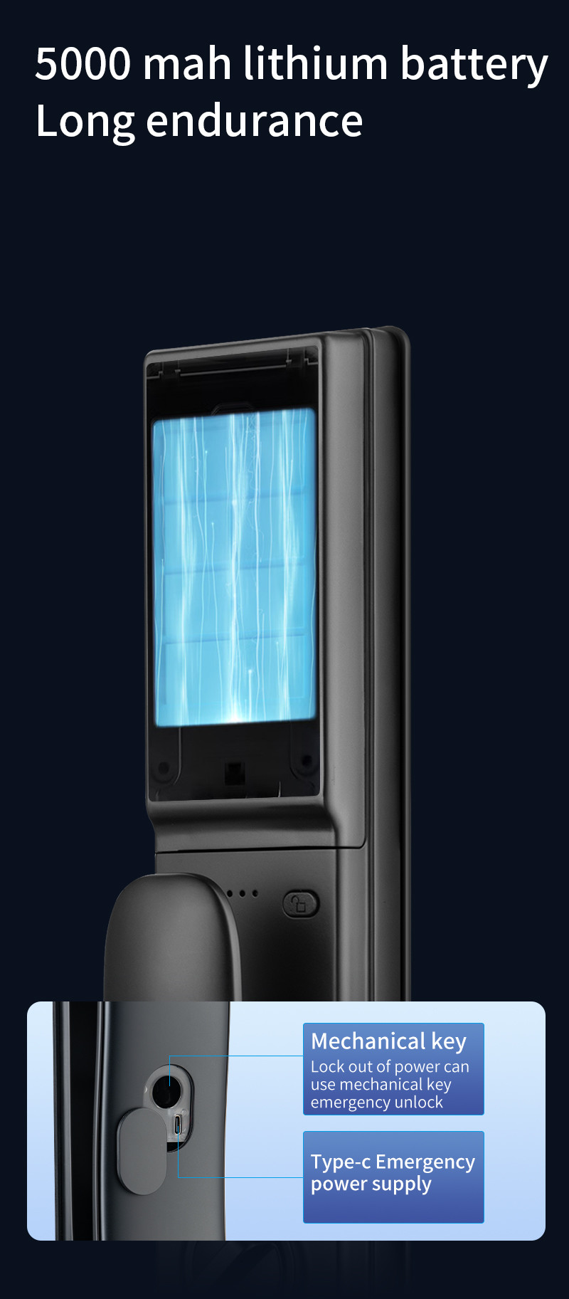 3D Face Smart Door Lock Fingerprint Video Calling Home Lock