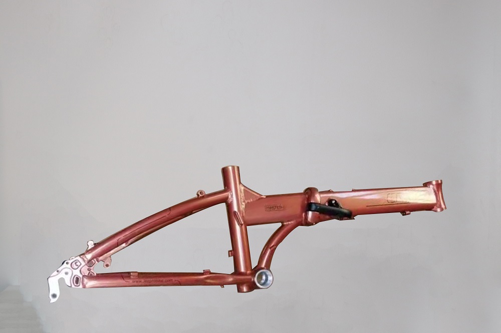 20" Aluminum Alloy Folding Bike Frame with Gloss Surface Processing Mode Suitable