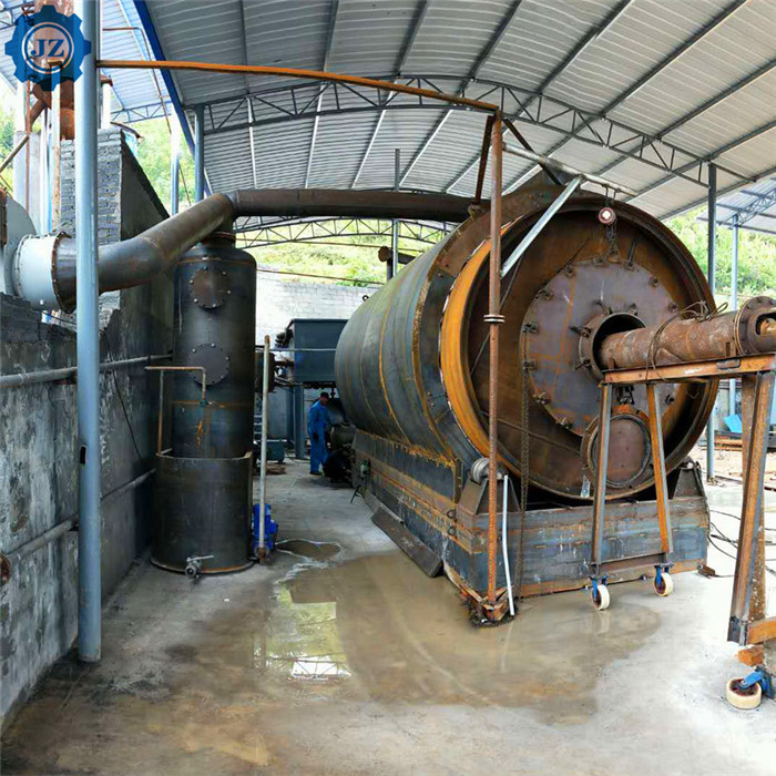 10 Tons Waste Plastic Used Tyre Rubbers Pyrolysis To Fuel Oil Plant For Waste Recycling