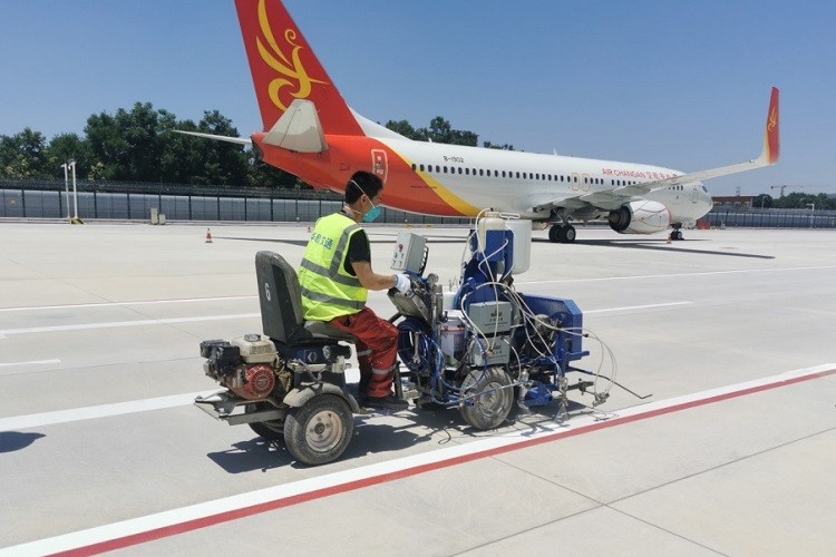 MMA BPO Pavement Road Striping Machine Two Components Spraying Pavement Marking Machine