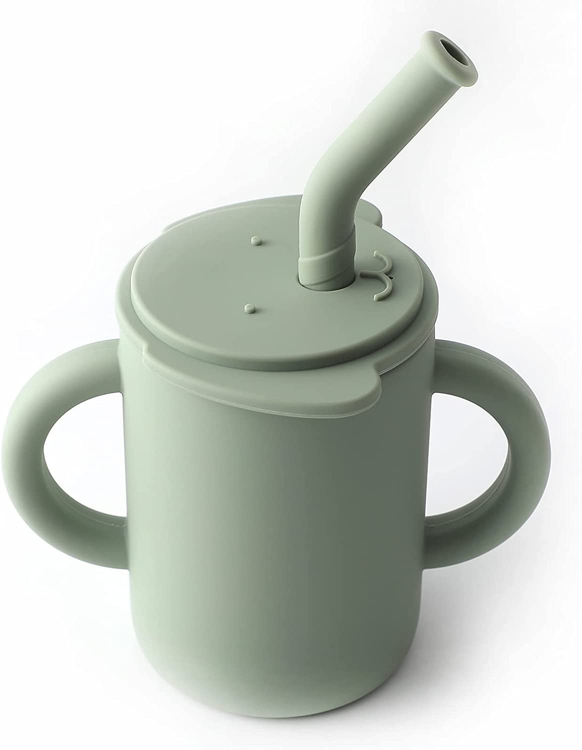 Microwaveable Silicone Kitchen Product Baby Cup With Straw Reusable