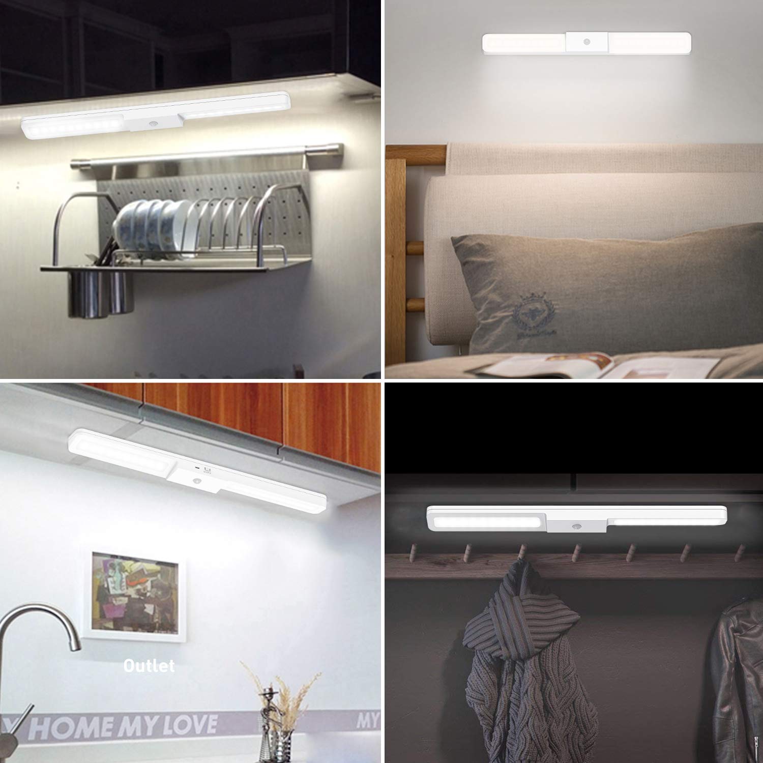 50LM 2.5W Battery Powered Led Motion Sensor Light / Rechargeable Led Cabinet Light