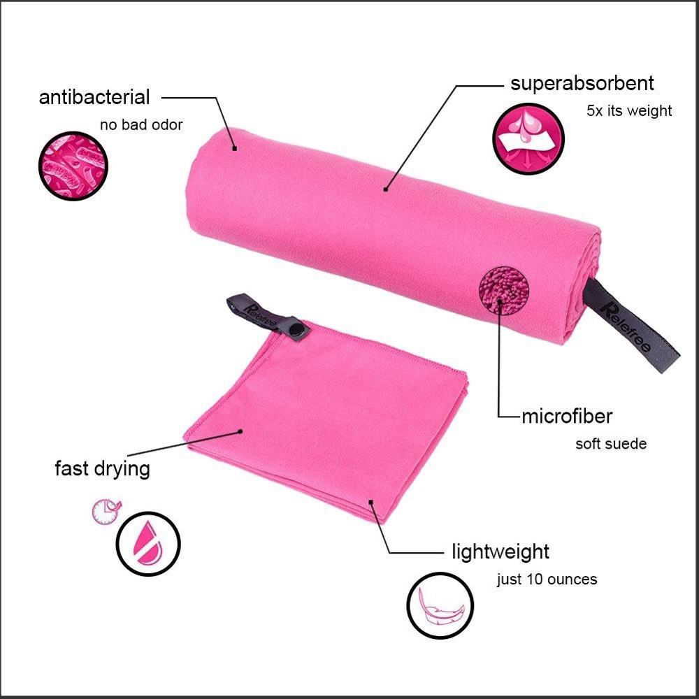 Woven Custom Lightweight Super Absorbent Sports Travel Towel with Carry Bag