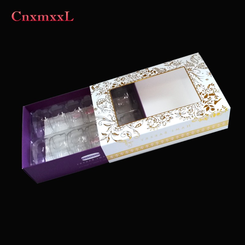 31*6.5*2.5cm Drawer Paper Gift Box Packaging Matte Black Macaron Boxes