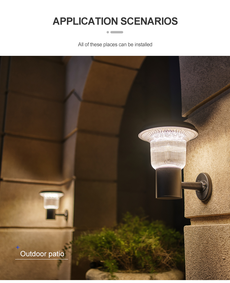 10w 15w 20w Solar Powered IP65 Wall Mounted Led Wall Lamp Outdoor Park Solar Light