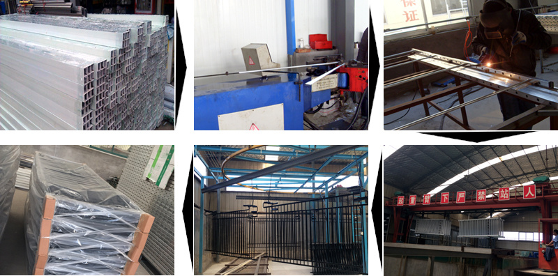 2100mm X 2400mm Stain Black Powder Crimped Spear Security Garrison Tubular Fence Panels