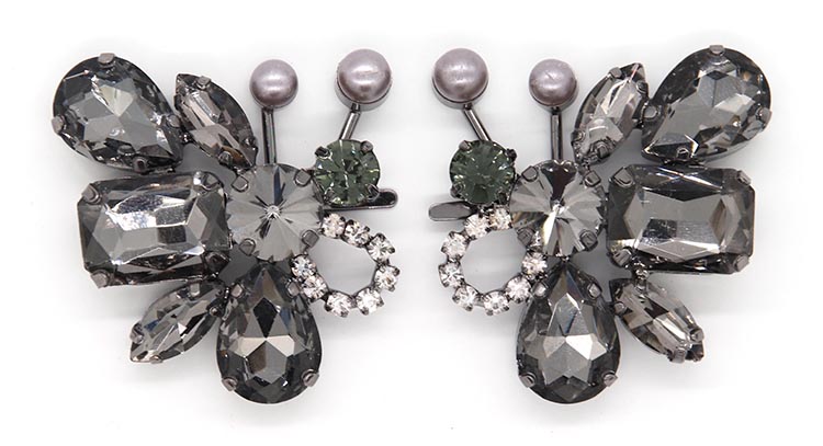 Bee Shaped Popular Rhinestone Shoe Buckle Nickel / Black / Gold Color