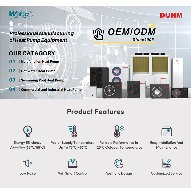 Commercial Air To Water Heat Pump For Efficiently Heating Bath And Kitchen Sanitary Hot Water