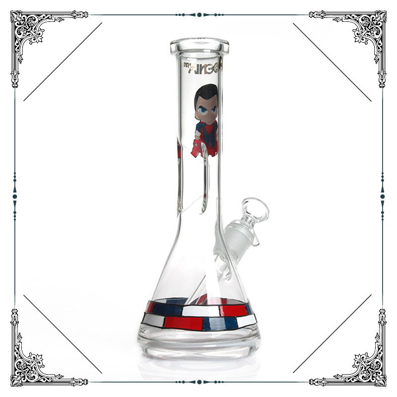Superman Bongs Glass Smoking Water Pipe Beaker Bong New Design Glass Hookah Pipes
