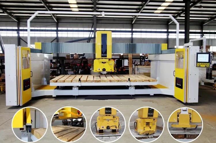 Granite CNC Stone Cutting 5 Axis Bridge Saw Machine