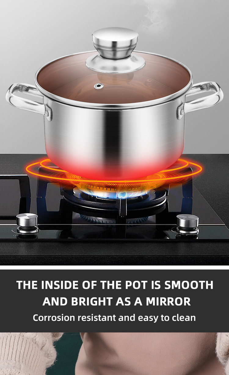 Factory Direct Kitchen Cooking Food Stainless Steel 3 PCS Cooking Pots And Pans Cookware Sets