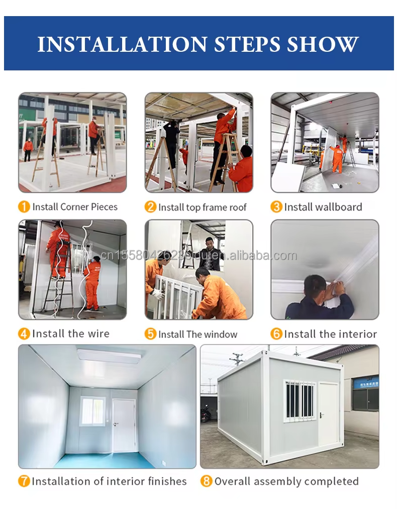 Modern Design Flat Pack Foldable Portable House Container for Prefabricated Tiny House Shops and Offices 20ft or 40ft
