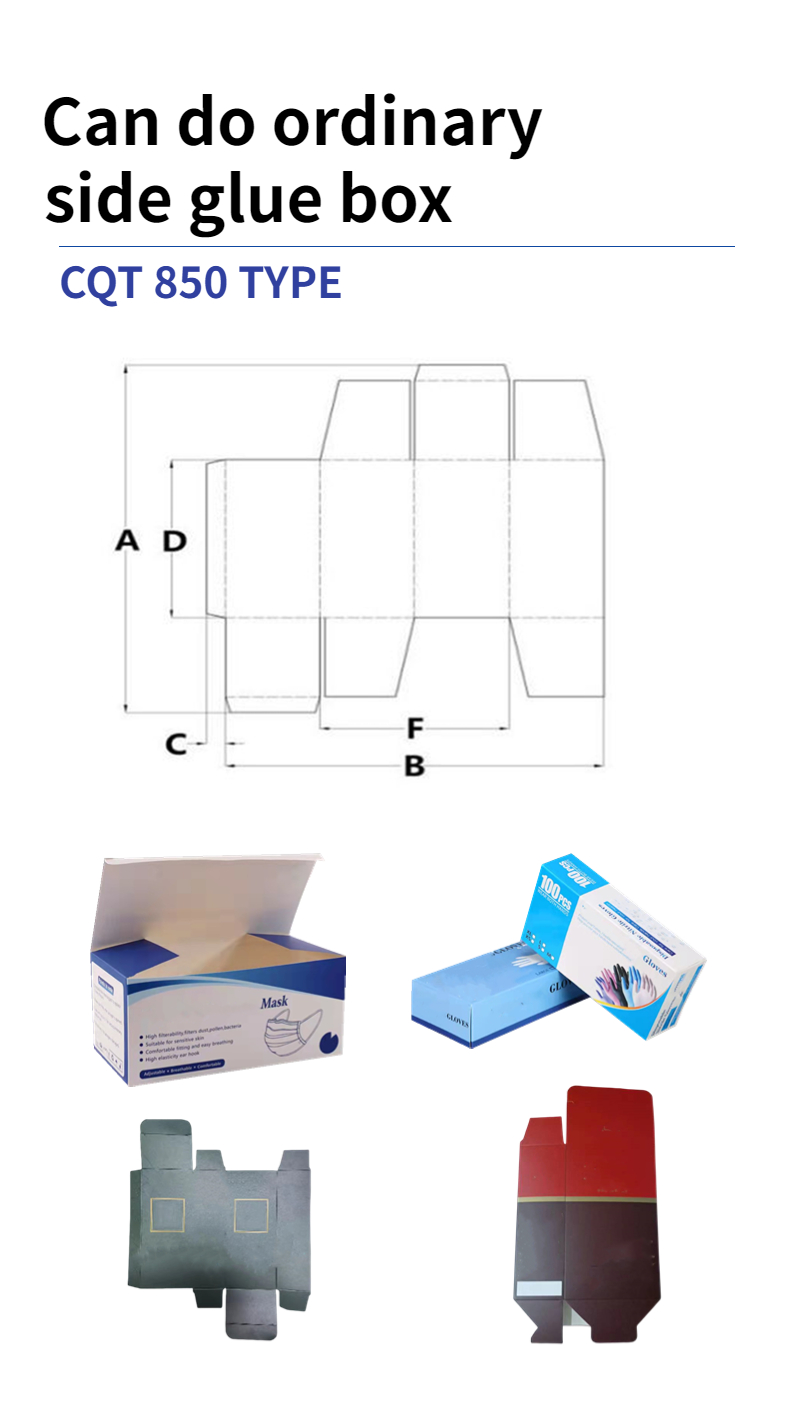 Versatile CQT-850 Automatic 4 6 Corner Folder Gluer for Paper Lunch Box Manufacturing