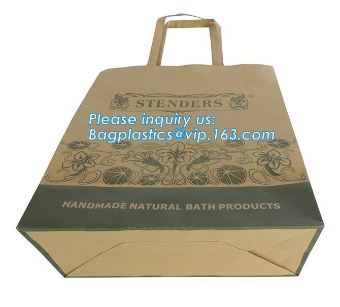 Customized Red Printed Kraft Paper Shopping Bag with Ribbon Handles and Bowknot,Kraft Paper Shopping Bag with Kinds off
