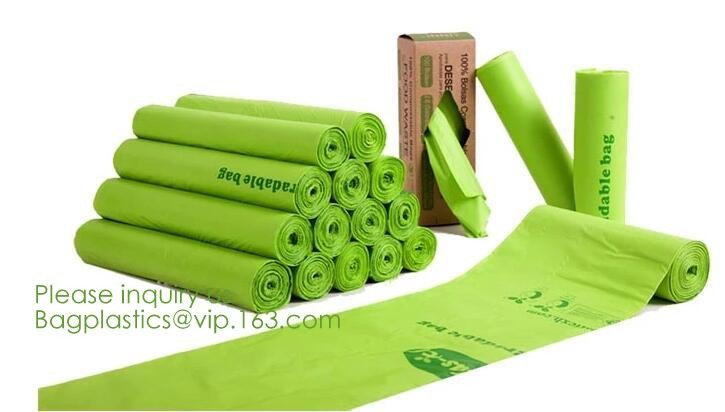 Eco-friendly Roll Compostable Plastic Bag Drawstring Biodegradable Garbage Bags,cornstarch custom compostable biodegrada