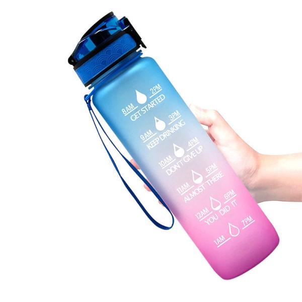 46oz 64oz Insulated Time Marked Water Bottle With Motivational Time Marker