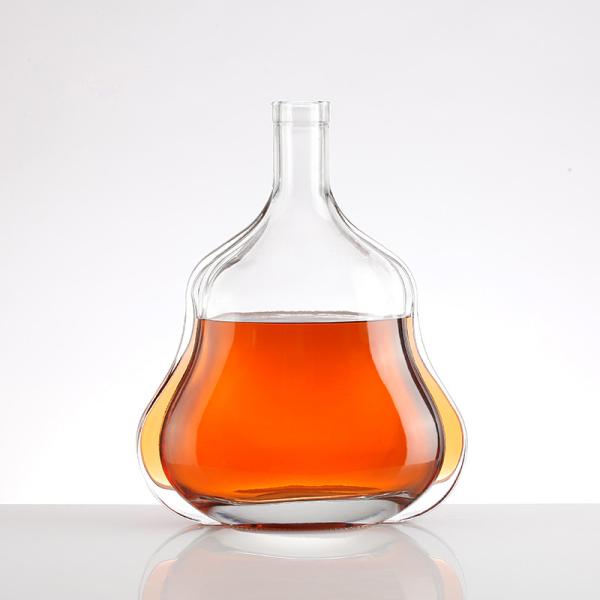 500ml Frosted Clear Empty Round Crystal Whiskey Bottle for Luxury Liquid Glass