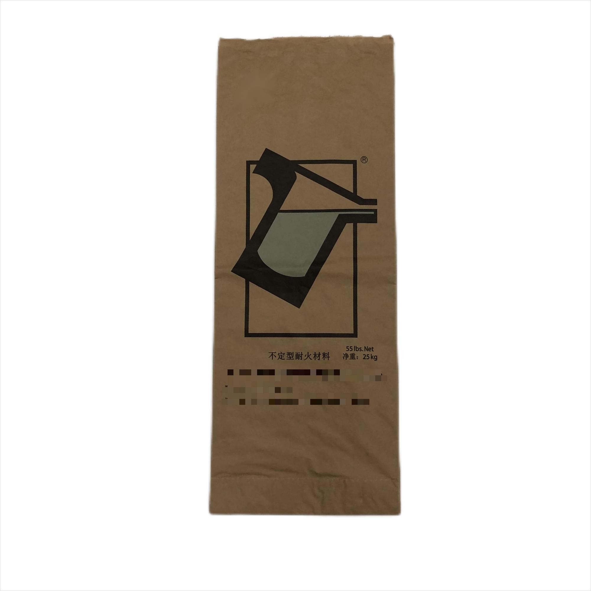 25kg Paper Pbom Bag Mouth Heat Sealed For Packaging Building Materials And Refractory Materials
