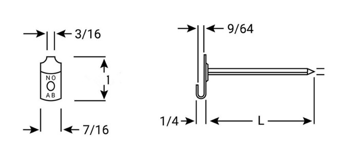 14ga X 2-1/2" Ss Rectangular Top Lacing Anchors To Secure Removable Insulating Blankets