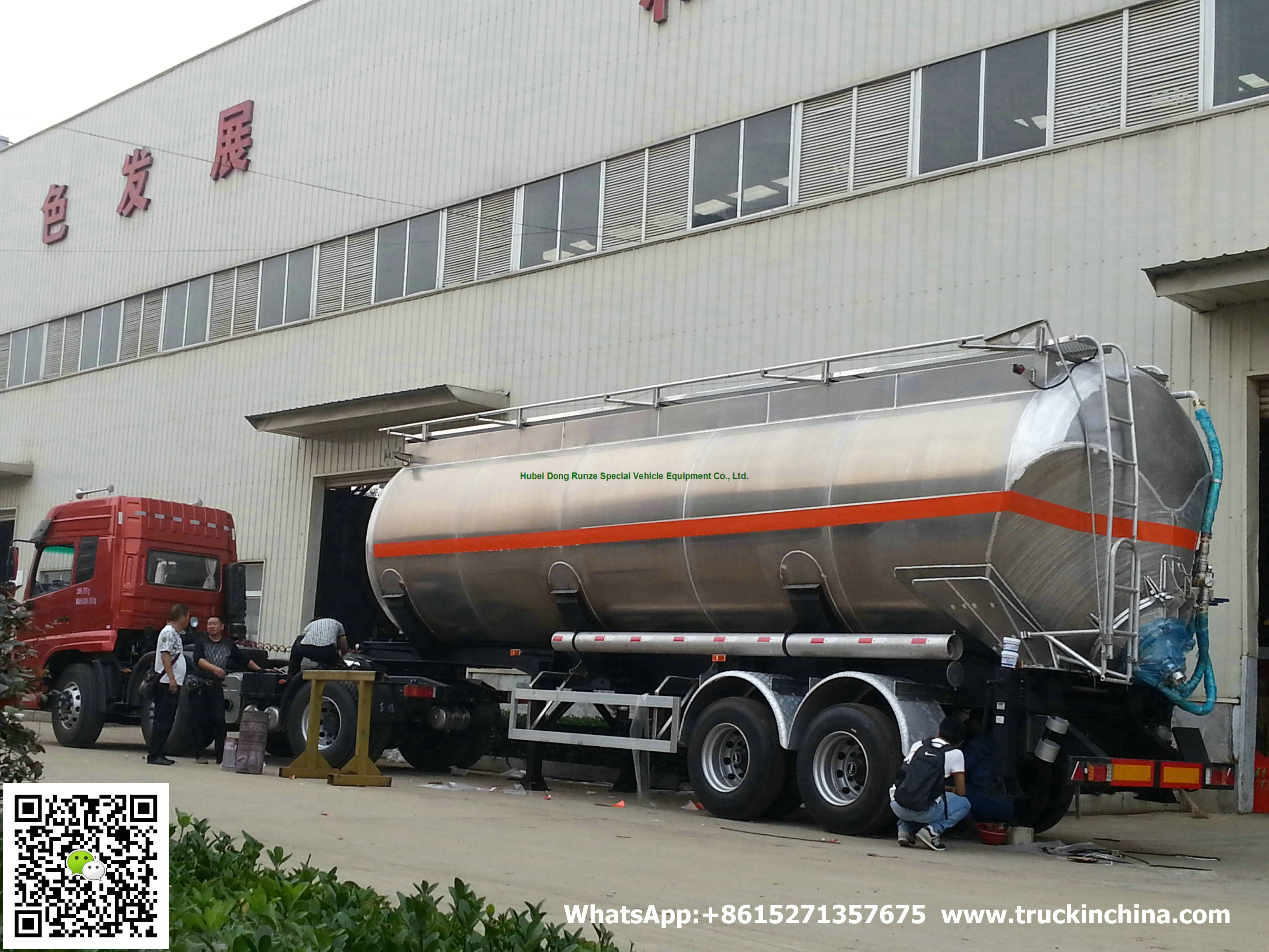 Aluminum Alloy Wheat Flour Bulk Tanker with Tipping Hydraulic Cylinder (6000USG-10000USG ）whApp:+8615271357675