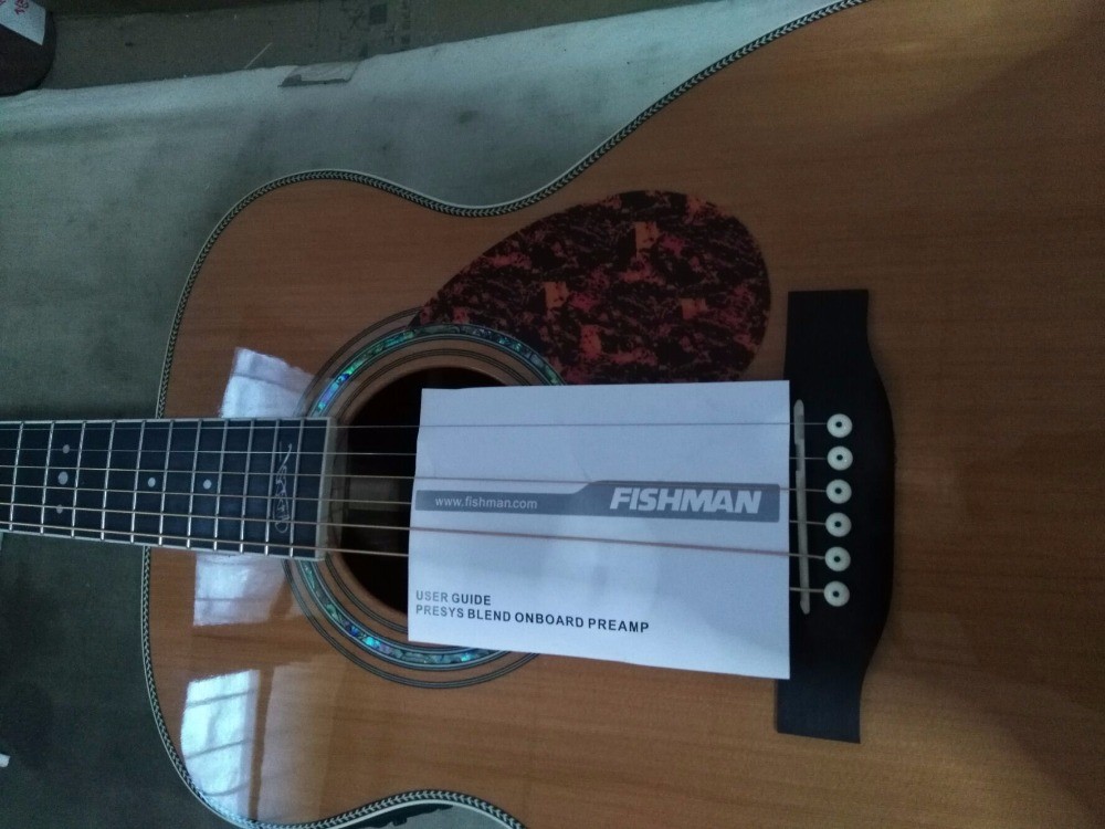 Ebony Fretboard OM body Signature Acoustic Electric Guitar (OM-G)