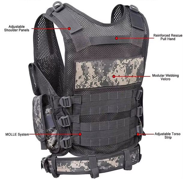 Factory OEM Custom Logo Quick Release Nylon Training Gear Harness Mounted Tactical Vest For Personal Defense Equipment