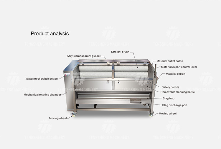 1500KG/H Automatic ginger cleaning peeling machine sweet potato peeling cleaning peeling taro cleaning machine