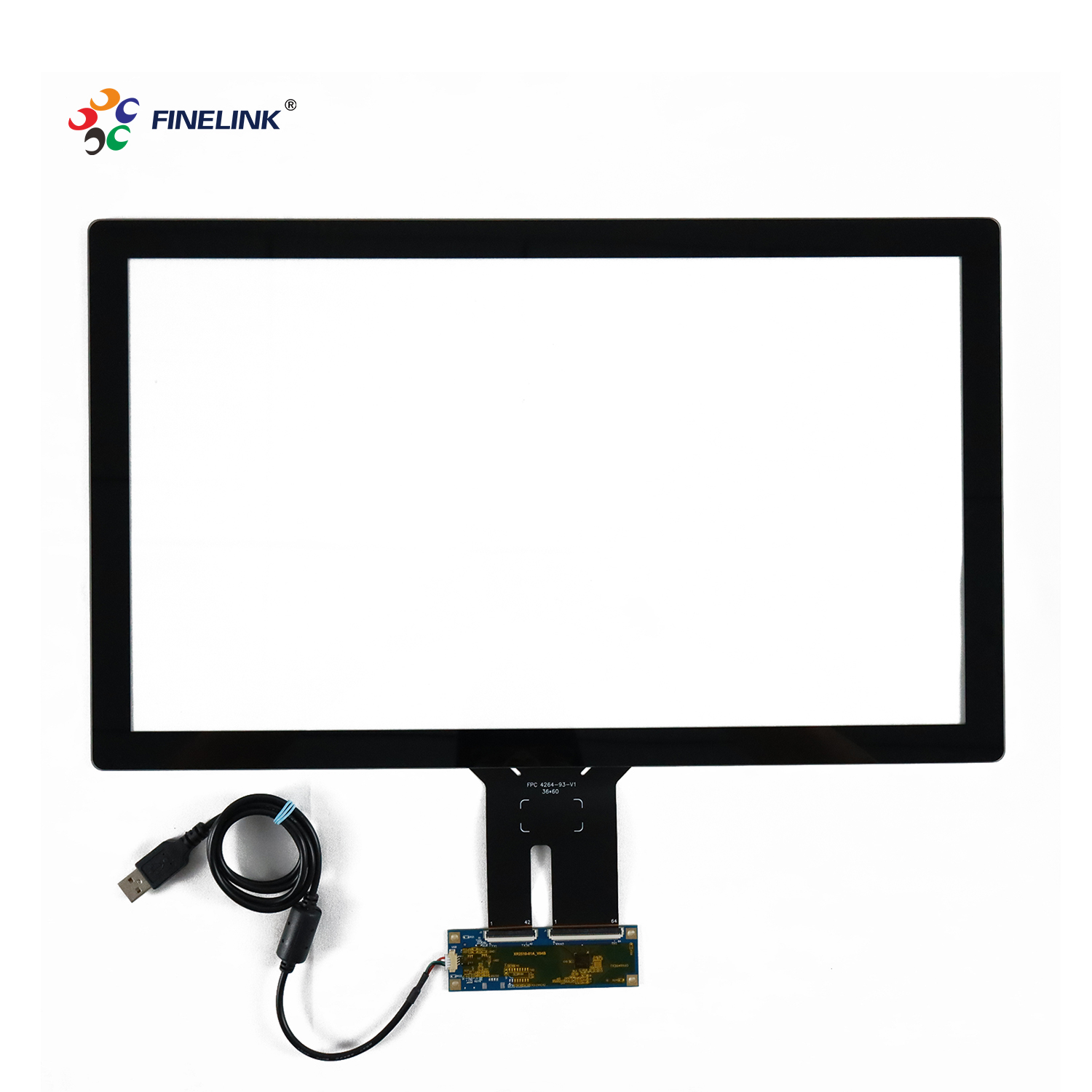 18.5 Inch USB Projected Capacitive Touch Screen Panel For Glass Glass FPC IC Structure