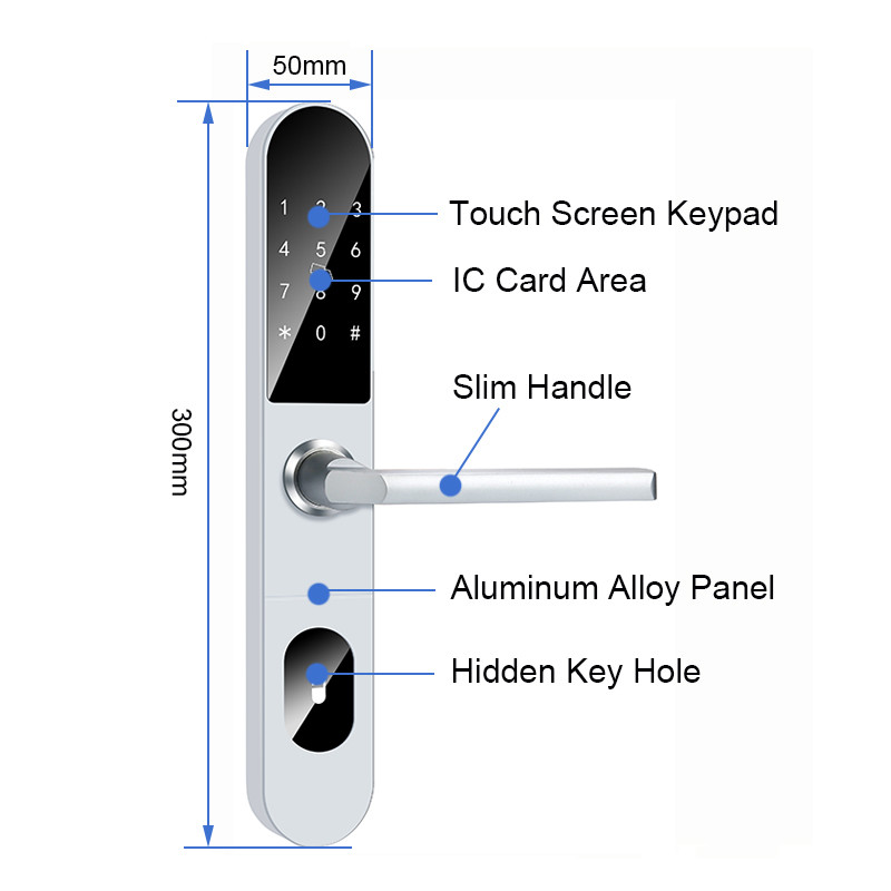 MF1 Hotel Door Card Lock 4pcs AAA Hotel Key Card Door Entry Systems
