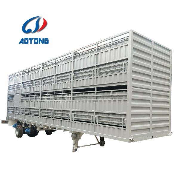 Double Deck 3-axle Steel Animal Transport Storehouse Bars Semi Trailer Superior