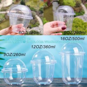 Plastic Cups Ice-Cream Cups Dome Lids, 180ml/6oz Sundae Dessert Cups For Iced