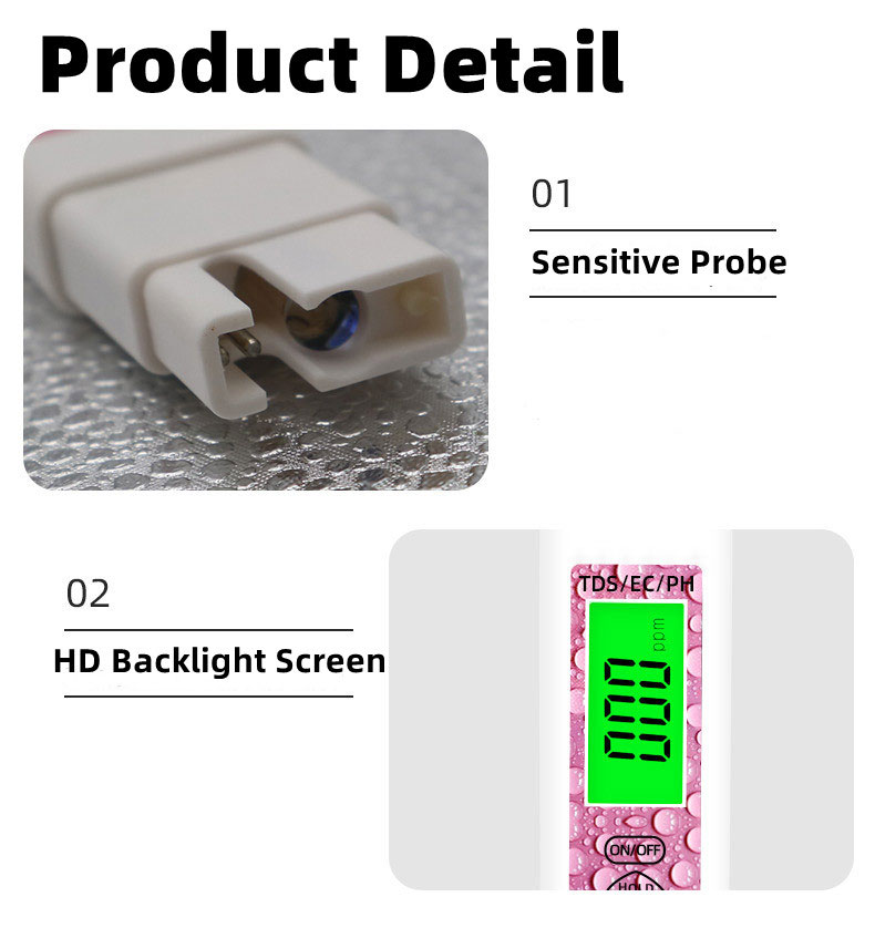 Back Light Display 4 in 1 Water Test Pen for Home Swimming Pool and Aquaculture Control