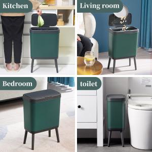 15Ltr PP Small Plastic Garbage Can Rectangular Trash Can On Legs