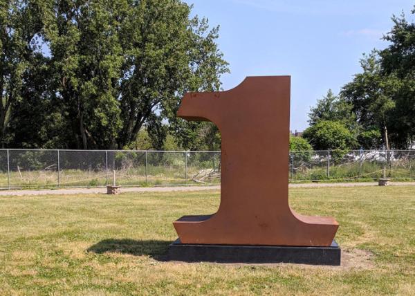Contemporary Decoration Outdoor Metal Art Sculpture Corten Steel Number