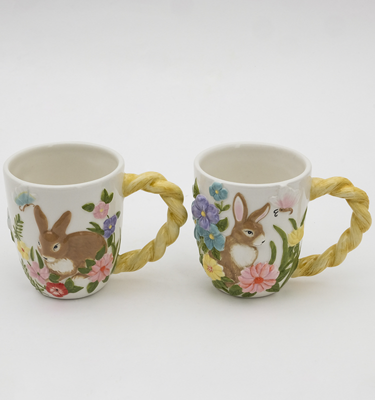 Coffee Mugs For Gardeners Water Cafe Cup Hand Prints Birds 12oz Large Porcelain Mug Ceramic