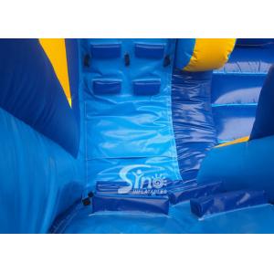 Commercial inflatable bouncy castle with double slide and removable banner