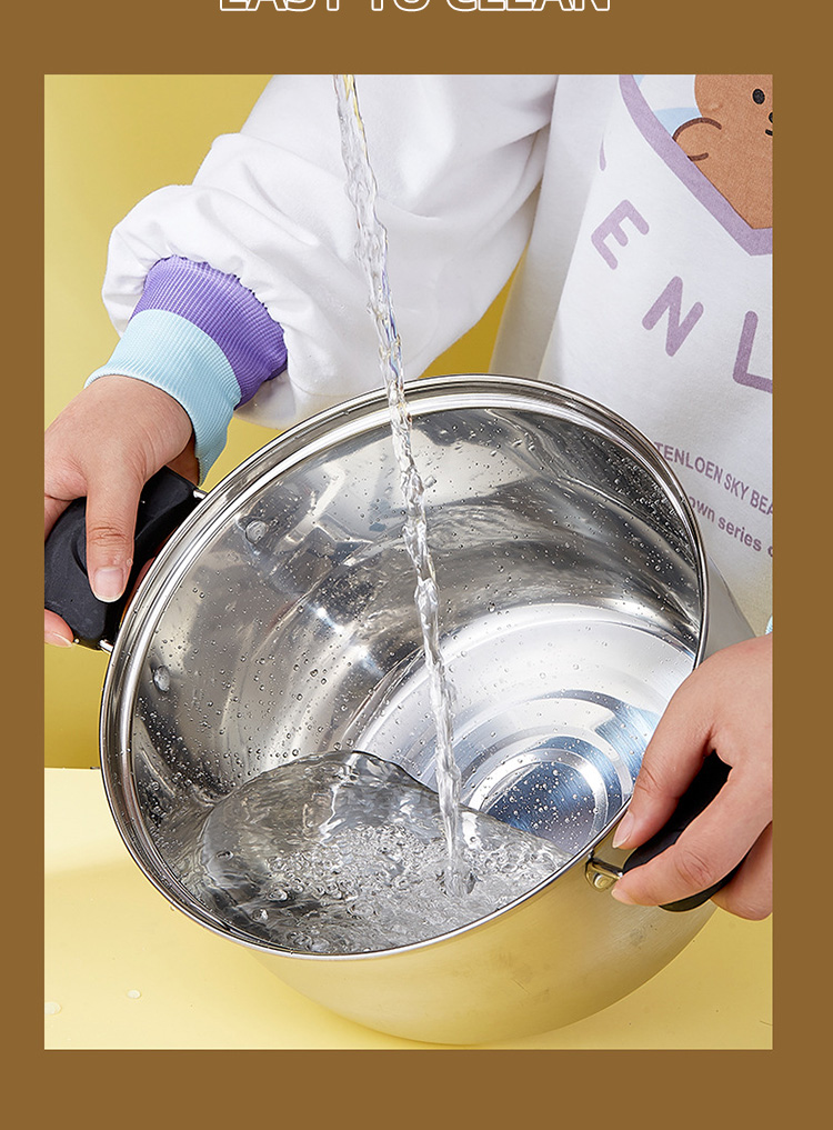 Factory Wholesale Two Layers Stainless Steel Saucepot Food Steamer Pots Circle Soup Pot With Glass Lid