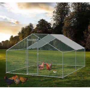 Steel Walk in Chicken Run Enclosure Rabbit Hutch Poultry Coop Duck House Chicken Cage Coop 4m X 4m X 2m