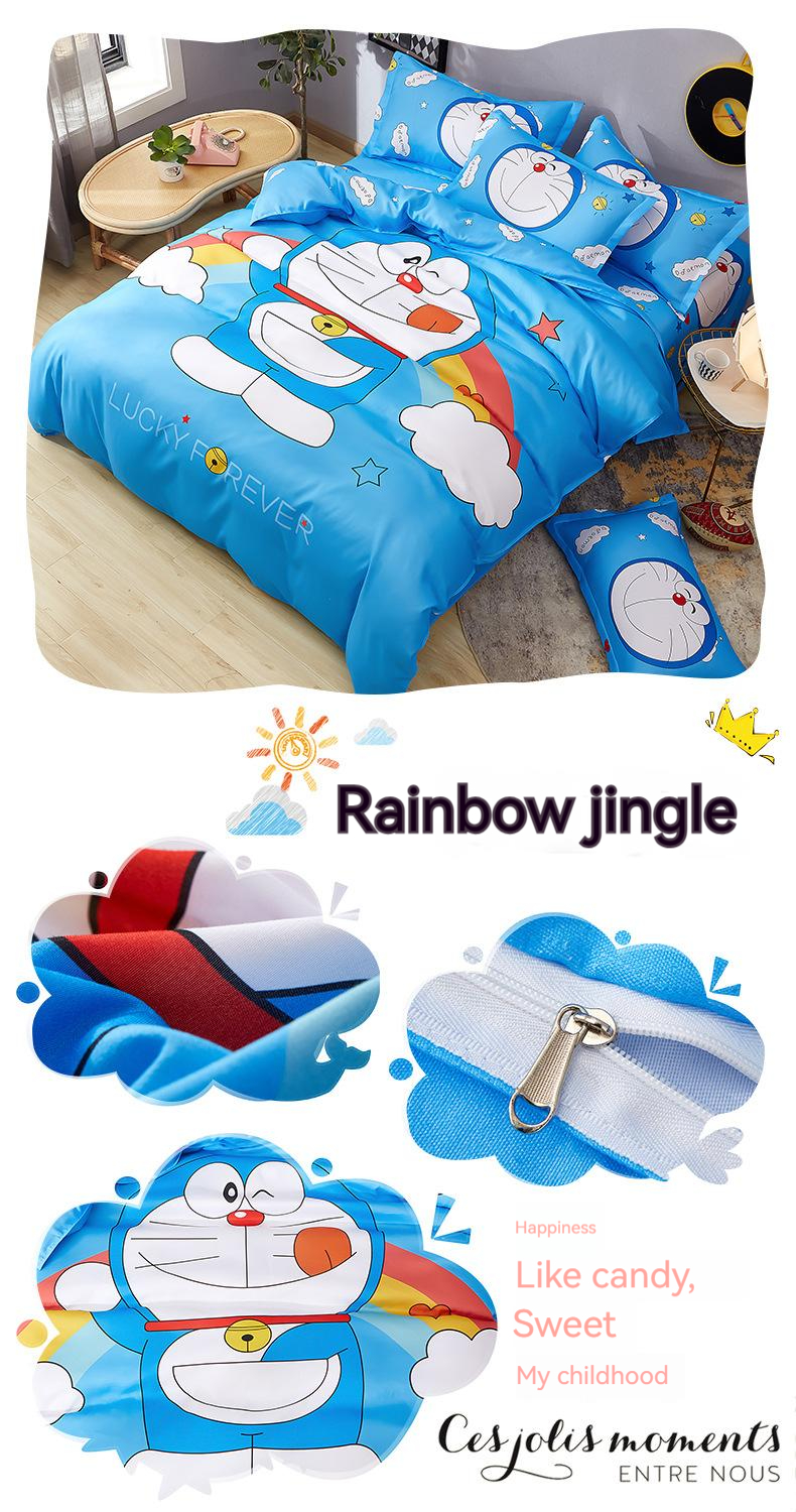 National Standards Color Fastness Grade Luxury Cartoon Student Dormitory Bedding Sets