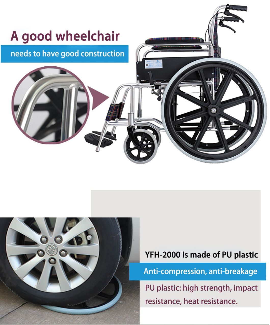 Lightweight Manual Wheelchairs for Sale Aluminum Folding Sport Beach Wheelchairs for Elderly